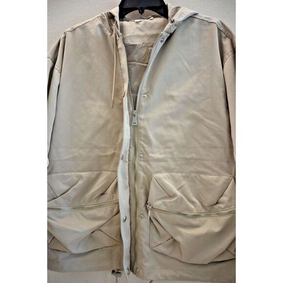 Good American GP0784 Women's Sz 0 Summer Sand/Beige Hooded Volume Jacket - Picture 6 of 13